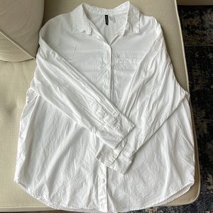 H&M Oversized White Button Down Blouse